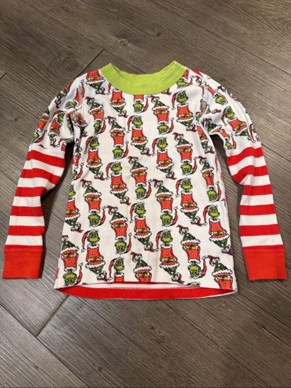 Hanna Andersson Striped Grinch Print Pajama Top. 100cm 4. Like New!❤️💚